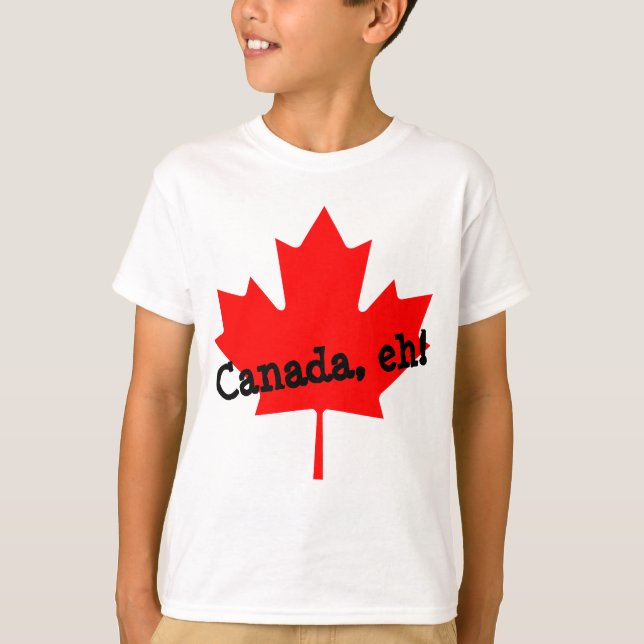 Big Bright Red Maple Leaf Canada eh! T-Shirt (Front)