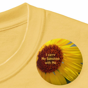 Big Bright Sunflower Positive Vibes Floral Button