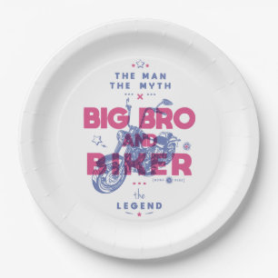 Big bro and biker the man the myth the legend paper plates