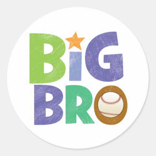 Big Bro Baseball Classic Round Sticker