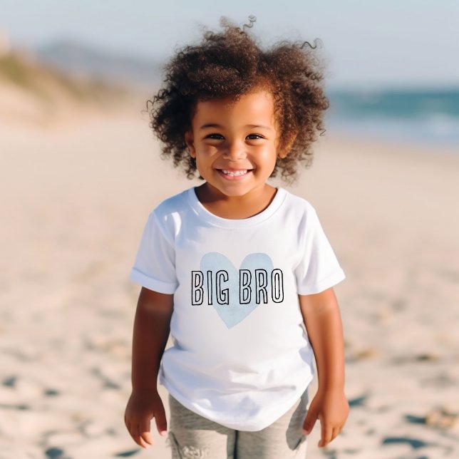 Big Bro Blue Heart Matching Sibling Family Baby T-Shirt (Creator Uploaded)