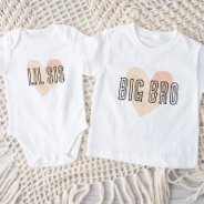 Big Bro Blush Heart Matching Sibling Family Baby T-shirt at Zazzle