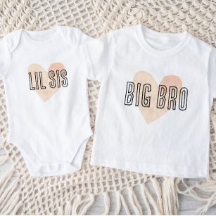 Big Bro Blush Heart Matching Sibling Family T-Shirt