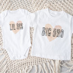 Big Bro Blush Heart Matching Sibling Family Baby T-Shirt<br><div class="desc">Custom printed apparel personalized with a watercolor heart graphic and "Big Bro" text in a cute hand-lettered font. Perfect for a pregnancy announcement photo or a gift for older siblings when new baby arrives! Use the design tools to edit the colors or add your own text and photos to create...</div>