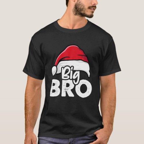 Big Bro Christmas Older Brother Santa Hat Boys X_M T_Shirt