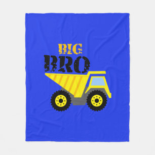 Big Bro Construction Yellow Dump Truck Fleece Blanket