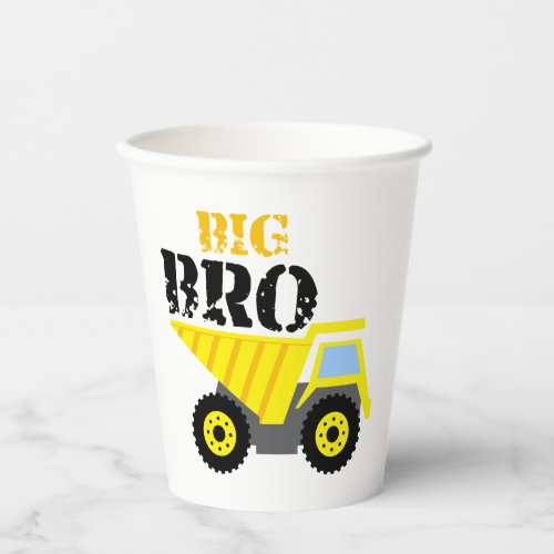 Big Bro Construction Yellow Dump Truck Paper Cups