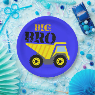 Big Bro Construction Yellow Dump Truck Paper Plates