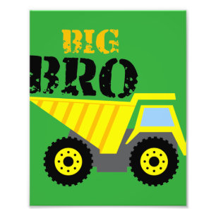 Big Bro Construction Yellow Dump Truck Photo Print