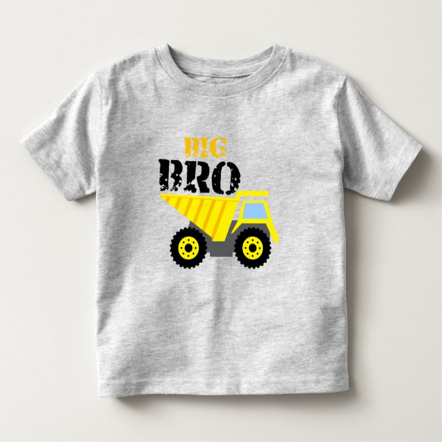 Big Bro Construction Yellow Dump Truck Toddler T-shirt (Front)
