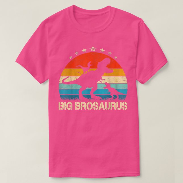 Big Bro Dinosaur Big Brosaurus 2 Two kids christma T-Shirt (Design Front)