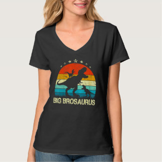Big Bro Dinosaur Big Brosaurus 2 Two Kids Christma T-Shirt