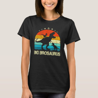 Big Bro Dinosaur Big Brosaurus 2 Two Kids Christma T-Shirt