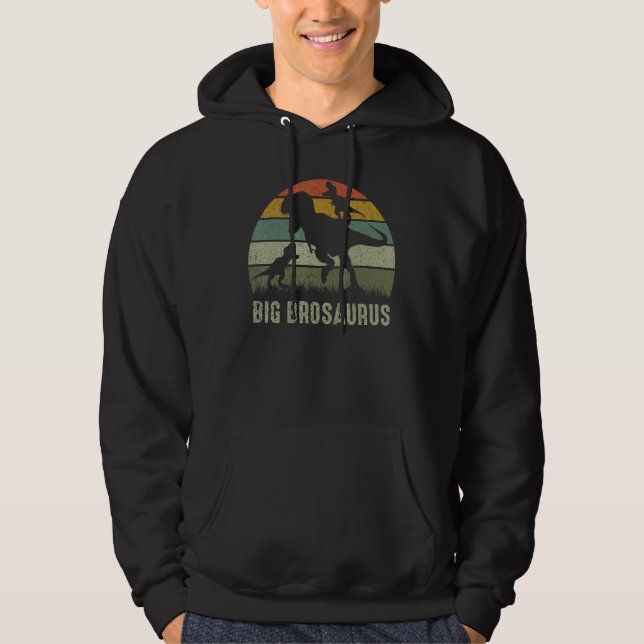 Big Bro Dinosaur T Rex Big Brothersaurus 2 kids Fa Hoodie (Front)