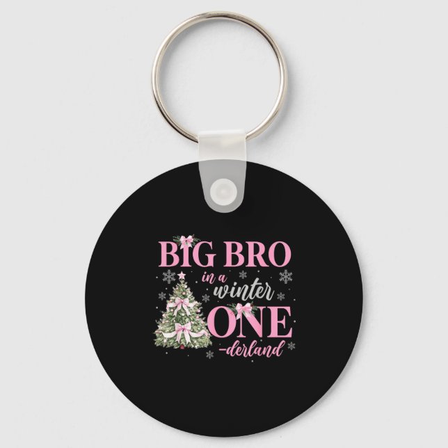 Big Bro In A Winter Onederland Birthday Girl Chris Keychain (Front)