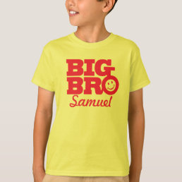Big bro name red yellow kids t-shirt