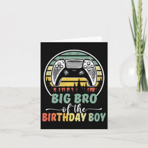 Big Bro Of The Birthday Boy Video Gamer Matching F Card