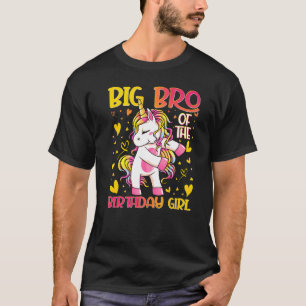Big Bro Of The Birthday Girl Flossing Unicorn Big T-Shirt