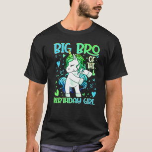 Big Bro of the Birthday Girl Flossing Unicorn Big T-Shirt
