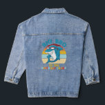 Big Bro of the Birthday Shark Retro Denim Jacket<br><div class="desc">Announce the exciting news with our Promoted to Big Brother collection! This delightful theme is perfect for celebrating the special moment when a child becomes a big brother. Featuring fun designs and heartwarming messages, this collection helps big bros embrace their new role with pride and joy. Whether it's a t-shirt,...</div>