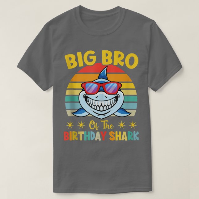 Big Bro Of The Shark Birthday Family Birthday Litt T-Shirt (Design Front)