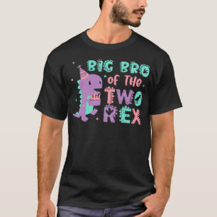 Big Bro of the Two Rex Birthday Dinosaur Family Ma T-Shirt