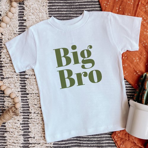 Big Bro  Olive Matching Sibling Family Baby T_Shirt