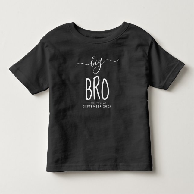 Big Bro | Personalized New Baby Announcement Fun Toddler T-shirt (Front)