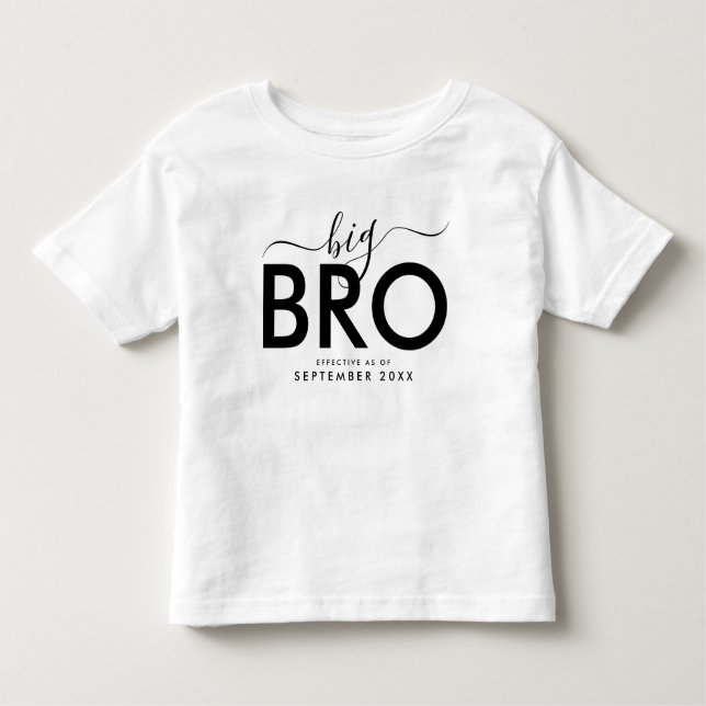 Big Bro | Personalized New Baby Announcement Toddl Toddler T-shirt (Front)