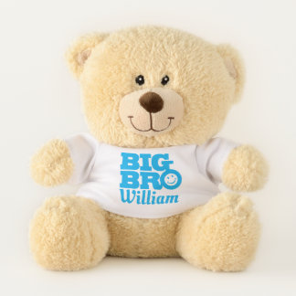 Big bro smilie name blue name personalized teddy bear