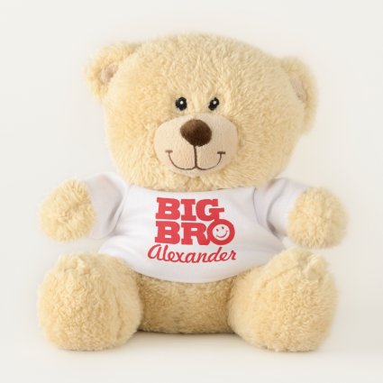 Big bro smilie name red name personalized teddy bear