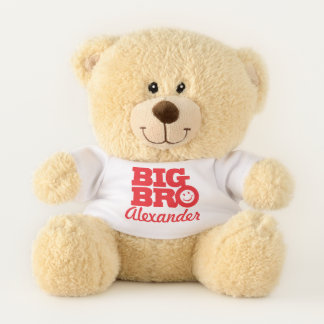Big bro smilie name red name personalized teddy bear