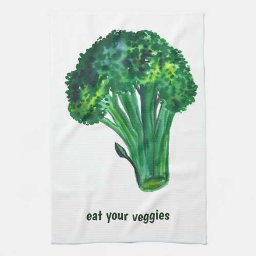 Big broccoli eat your veggies kitchen towel CUSTOM