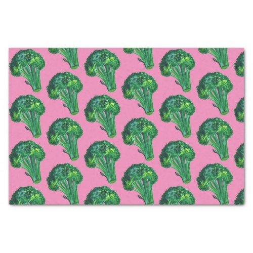 Big Broccoli Watercolor Pink Gift Tissue Paper