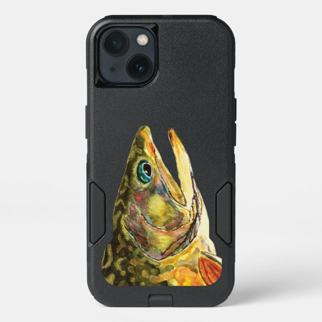 Big Brook Trout Fisherman's Otterbox iPhone Case (Back)