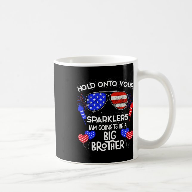 Big Brother 4th Of July Pregnancy Announcement  Coffee Mug (Right)