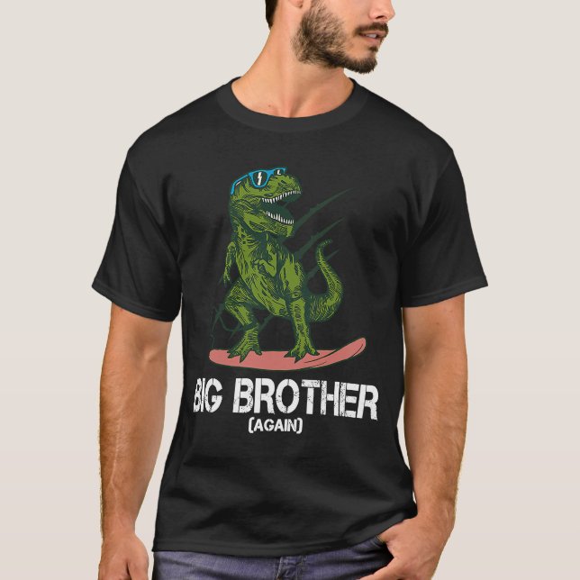 Big Brother Again Dinosaur for Boy and Toddler T-Shirt (Front)