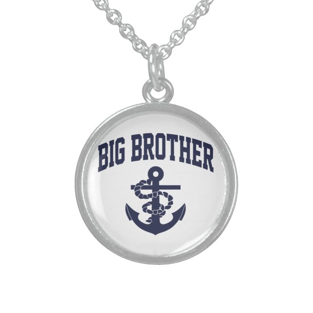 Big Brother Anchor Sterling Silver Necklace (Front)