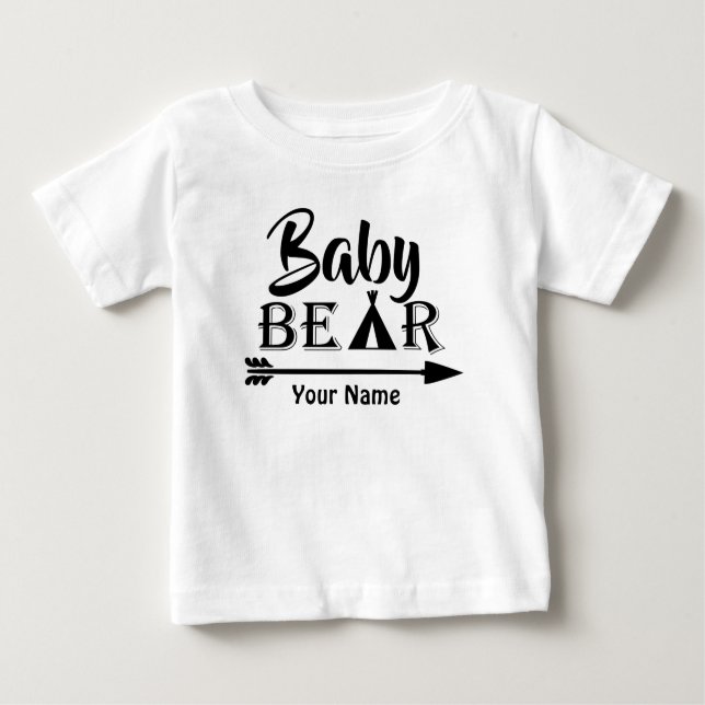 Big Brother Arrow Bear Personalized Baby T-Shirt (Front)