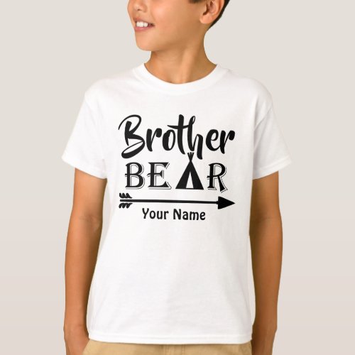 Big Brother Arrow Bear Personalized T_Shirt