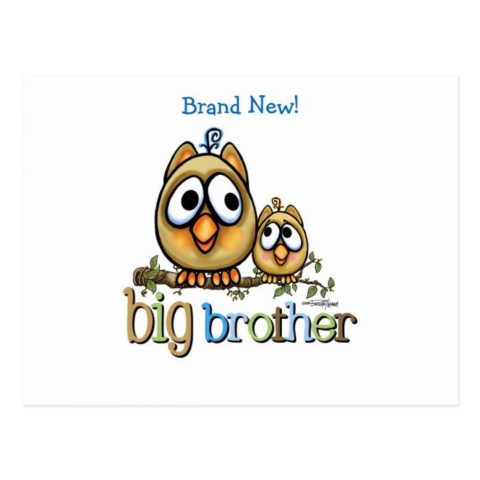 Big Brother   Baby Bro Owls Post Card