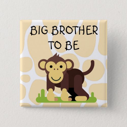 Big Brother Baby Shower Button with Monkey