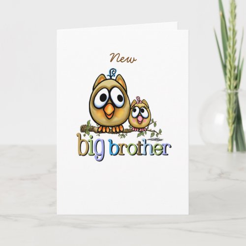 Big Brother _ Baby Sis Owls Card