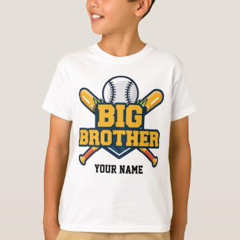 Big Brother Baseball T-shirt by StargazerDesigns at Zazzle