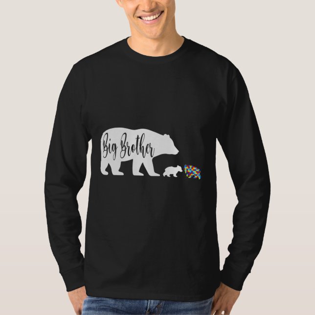 Big Brother Bear Autism Awareness Support Family A T-Shirt (Front)