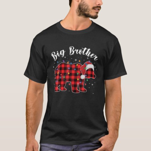 Big Brother Bear Buffalo Red Plaid Family Christma T_Shirt