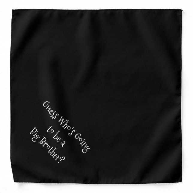 Big Brother Black and White Customizable Dog Bandana (Front)