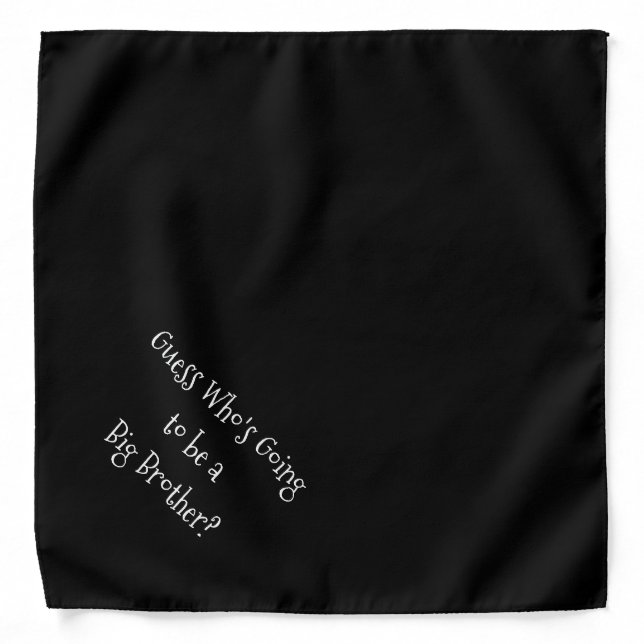Big Brother Black and White Customizable Large Pet Bandana (Front)