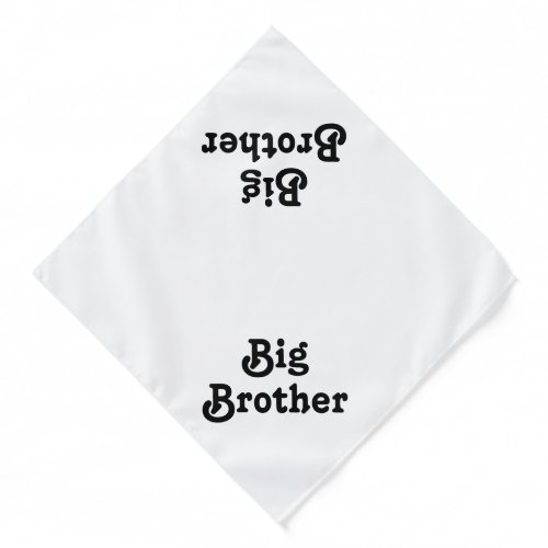 Big Brother black white modern typography cute dog Bandana