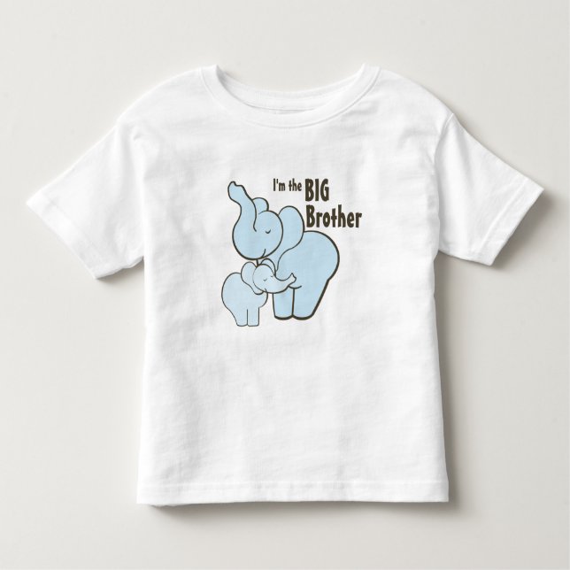 Big Brother Blue Elephant Toddler T-shirt (Front)